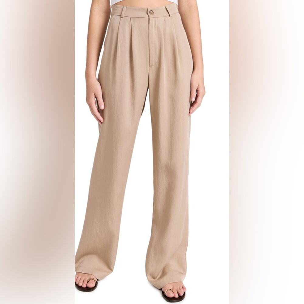 Reformation Mason Pant High Rise Tencel Wide Leg Brown Size 4 - Picture 1 of 9